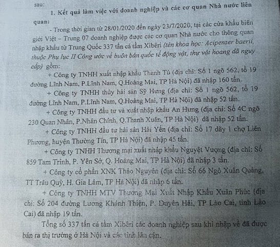 Bộ Công An điểm mặt các doanh nghiệp nhập khẩu cá tầm trái Chỉ thị của Thủ tướng Chính phủ - Ảnh 3.