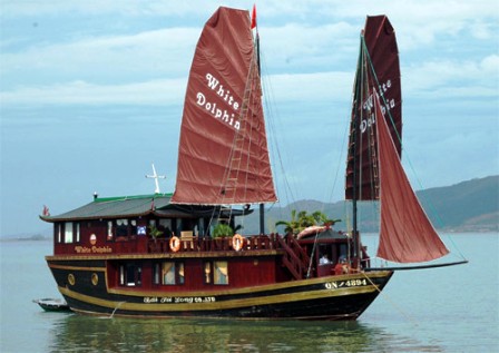 Cận cảnh t&agrave;u du lịch b&ugrave;ng ch&aacute;y tr&ecirc;n Vịnh Hạ Long như trong phim 1