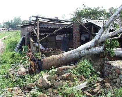 Quảng Ninh: Mưa lốc khiến nhiều ng&ocirc;i nh&agrave; bị tốc m&aacute;i 4