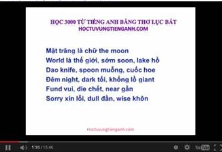 Học 3.000 từ tiếng Anh bằng thơ lục bát 1
