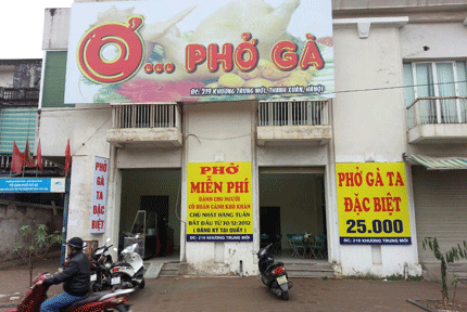 Qu&aacute;n phở miễn ph&iacute; ng&agrave;y Chủ nhật 1