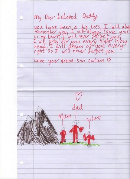 Cảm động bức thư cậu bé 9 tuổi viết cho người cha đã qua đời 3