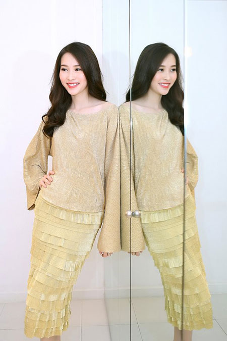 Hoa hậu Đặng Thu Thảo xinh đẹp trong thiết kế của Đỗ Mạnh Cường 9