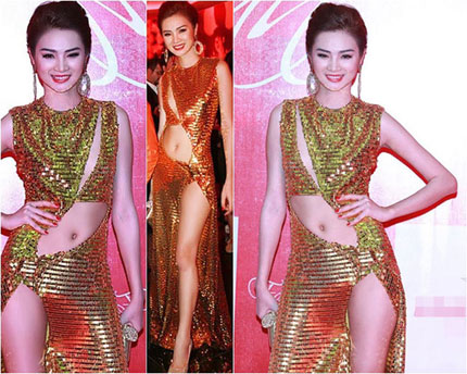 Hốt hoảng thời trang kh&ocirc;ng quần chip của sao Việt 2