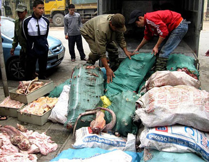 3 tấn tr&acirc;u b&ograve; &ocirc;i thiu chuẩn bị tuồn v&agrave;o qu&aacute;n ăn		 1