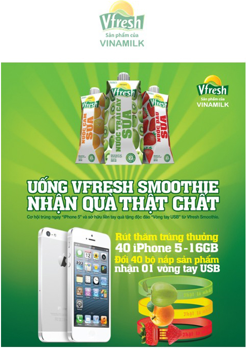 Vfresh Smoothie trao iPhone 5 cho người trúng thưởng 2