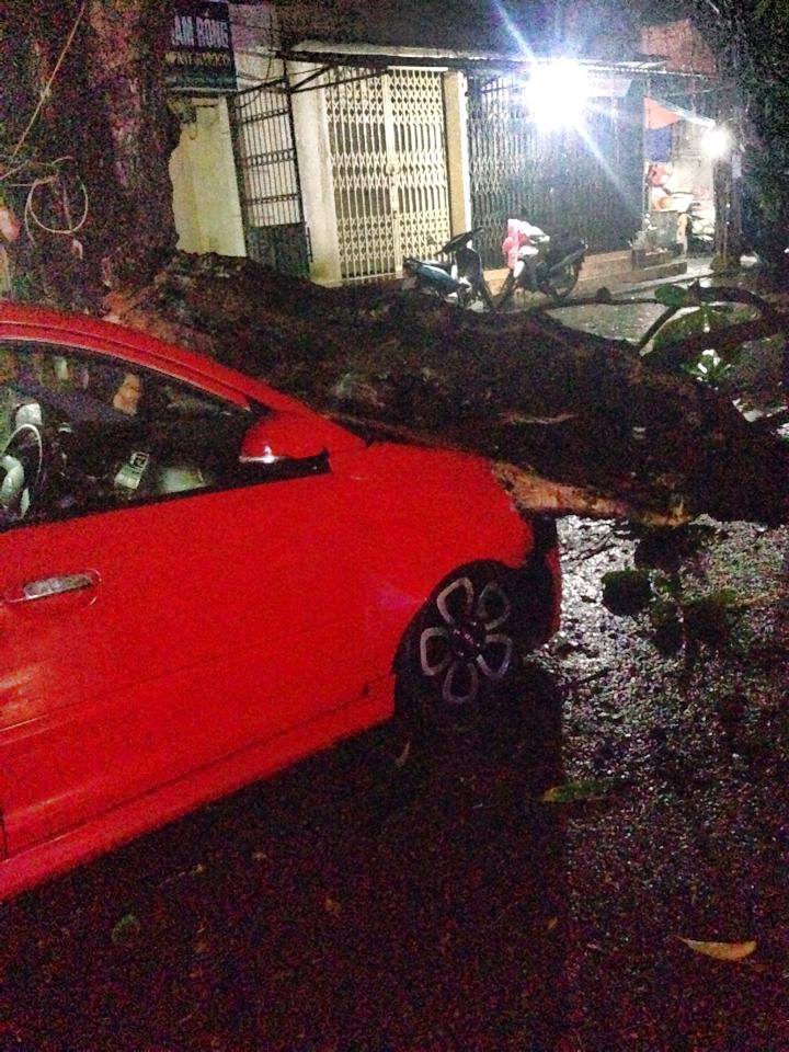 Hà Nội mưa giông lớn, cây đổ đè bẹp ô tô nằm ngổn ngang trên các tuyến phố, 1 tài xế taxi tử vong 6