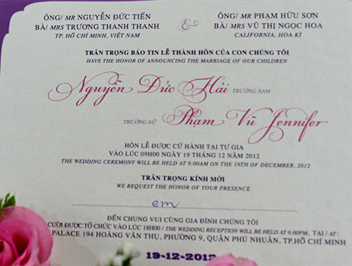 Jennifer Phạm tung thiệp cưới đẹp như mơ 2 Jennifer Phạm tung thiệp cưới đẹp như mơ 2