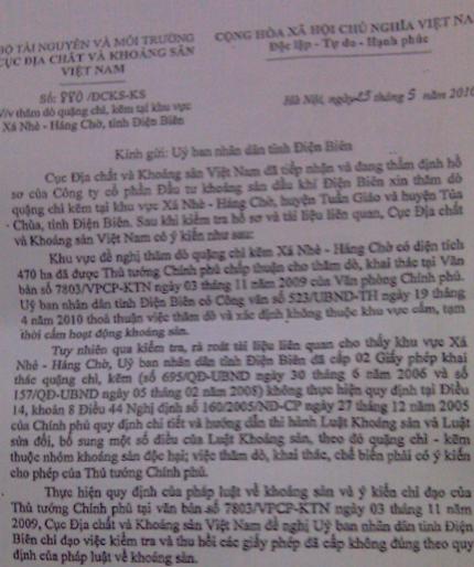 Điện Bi&ecirc;n: Chậm trễ thu hồi giấy ph&eacute;p khai th&aacute;c quặng đ&atilde; cấp sai quy định 1