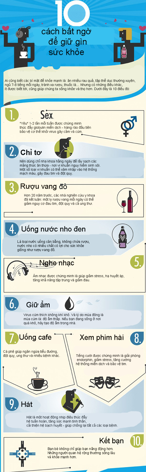 10 cách bất ngờ để sống khỏe 1 10 cách bất ngờ để sống khỏe 1