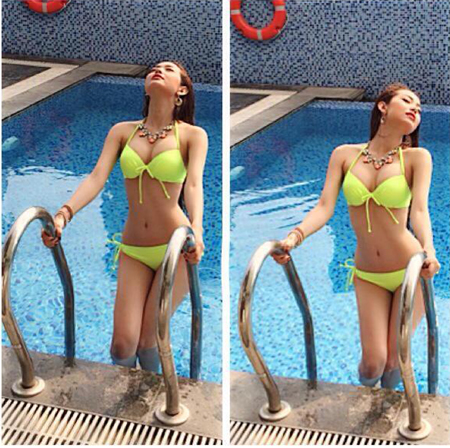 Minh Hằng diện bikini sexy hết cỡ bên hồ bơi 2