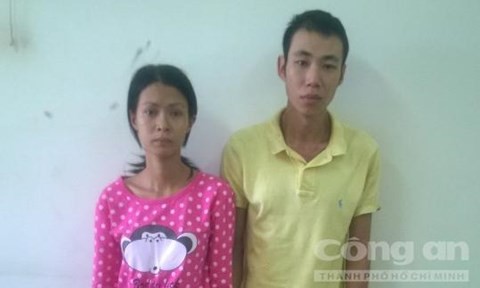 Hai vợ chồng Mi và Hào tại cơ quan công an.