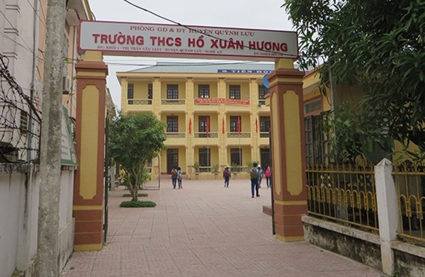 Trường THCS Hồ Xuân Hương - nơi em Lộc đang học. Ảnh: Công An Nhân Dân.