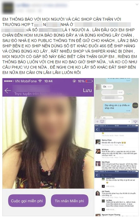 
Người phụ nữ có tên T.Nguyễn đã trở thành Cơn ác mộng đối với các chủ shop online
