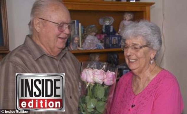 Never too old for fame: Bernie Mills (left) and achieved internet fame when a video of him waiting for his wife, Carol Mills (right) was shared on YouTube