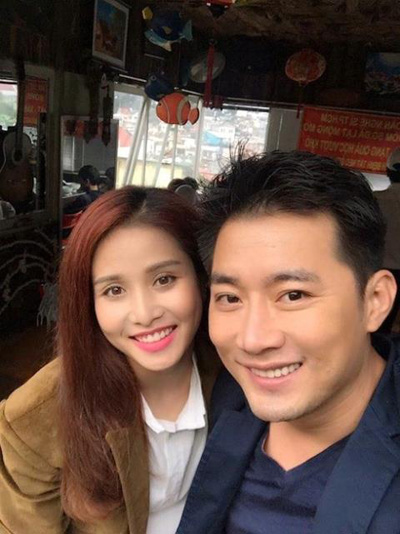 
Thảo Trang và diễn viên Khôi Trần.
