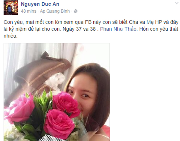Chồng Phan Như Thảo úp mở chuyện sắp có con với vợ trẻ.