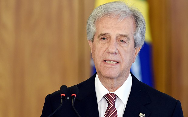 Tổng thống Tabare Vazquez của Uruquay. Ảnh: AFP