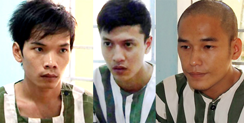 
Tiến, Dương và Thoại bị truy tố trong vụ giết 6 người trong căn biệt thự. Ảnh: Khánh Vinh. 
