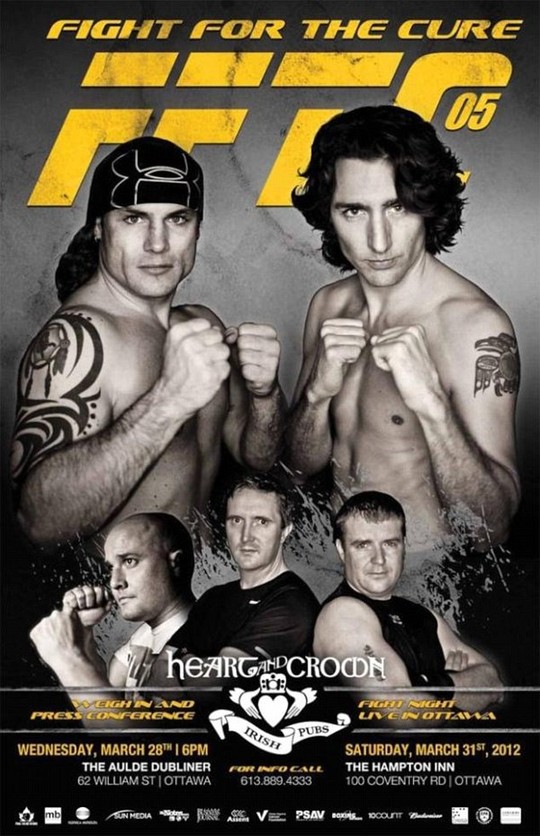 
Tấm ảnh ngực trần kể trên được chụp năm 2012, khi ông Trudeau tham gia một trận quyền anh từ thiện. Ảnh: Daily Mail
