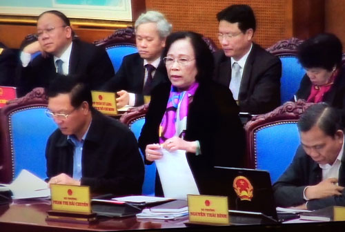 
Bộ trưởng Phạm Thị Hải Chuyền tại phiên họp Chính phủ
