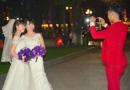 Chụp ảnh cưới, đêm, Hà Nội