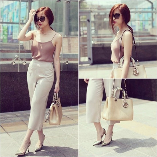 Dior là thương hiệu được nữ ca sĩ lăng xê. Hai mẫu thiết kế quý phái khác của Dior thường xuyên được cô diện.