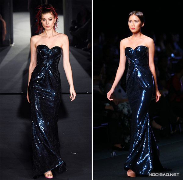 Hai tác phẩm thuộc bộ sưu tập Alexis Mabille Couture Xuân 2015 khi được trình diễn tại Việt Nam cũng chưa thể đem lại cho khán giả những cảm nhận trọn vẹn nhất.