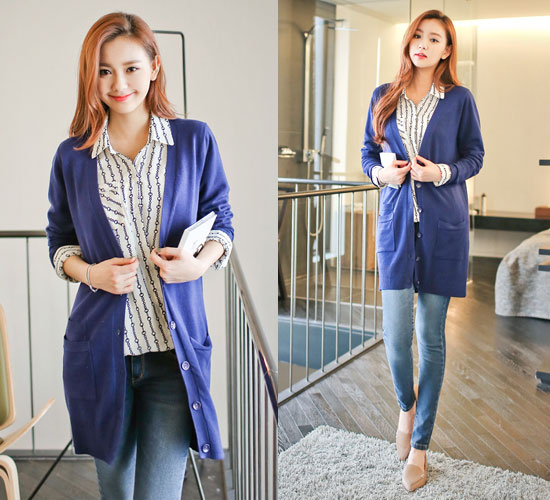 Áo cardigan dáng dài cực phong cách, tuy nhiên dáng áo này chỉ thật sự đẹp và phù hợp với những bạn gái có chiều cao tương đối. Là cô gái nhỏ nhắn thì áo cardigan dáng ngắn là sự lựa chọn dành cho bạn.