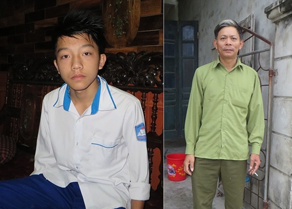 Em Hồ Hữu Lộc và ông Hoàng Quốc Liễu. Ảnh: Công An Nhân Dân.