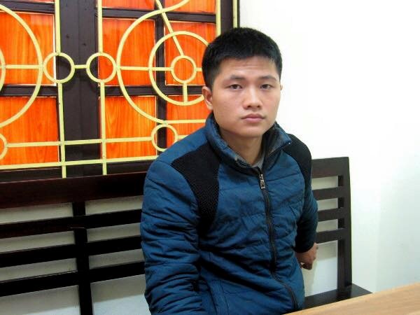 Nghi phạm Ngọc tại cơ quan c&ocirc;ng an.&nbsp;Ảnh cơ quan c&ocirc;ng an cung cấp.