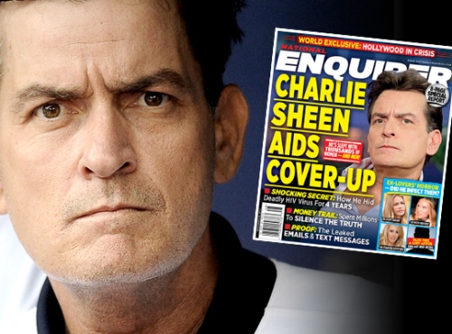 Thông tin Charlie Sheen nhiễm HIV đã xuất hiện trên nhiều mặt báo ở Hollywood.