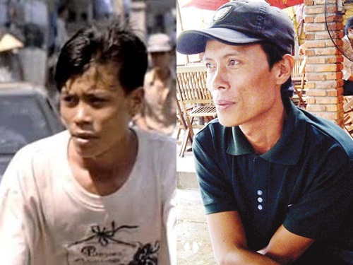 Lê Văn Lộc hơn 20 năm trước khi đóng Xích Lô (trái) và hiện tại.