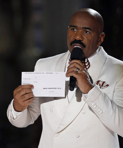 Tờ thông báo kết quả được MC Steve Harvey đưa ra để chứng minh mình đã nhầm.