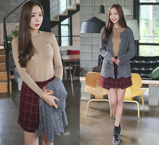 Chiếc áo cardigan khoác ngoài váy mini cũng được xem là bộ đôi hoàn hảo cho nàng nữ tính dạo chơi cuối tuần.