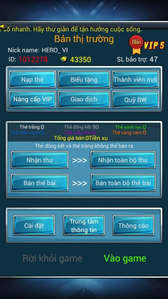 
Giao diện game trí tuệ khi chưa bị gỡ bỏ - Ảnh nạn nhân cung cấp
