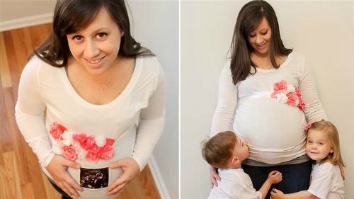 Chị Andrea cùng hai bé sinh đôi lớn trong những ngày háo hức đợi các em bé chào đời. Ảnh: A Natural Portrayal Photography.