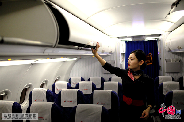 Before passengers board, Wang has to check the entire cabin to make sure everything is safe.