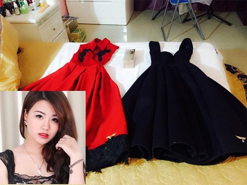 Linh Miu từng khoe 2 chiếc váy hiệu mà theo cô mỗi chiếc có giá khoảng 8 triệu đồng