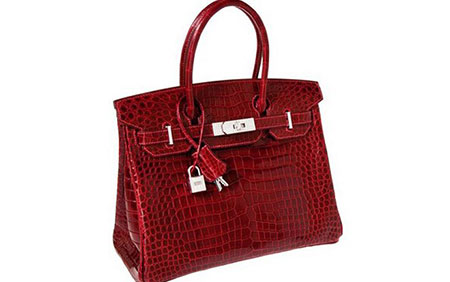 Túi da cá sấu Rouge H Porosus Crocodile của Hermes có giá 1,9 triệu USD. Phần khóa và móc được của chiếc túi này làm bằng 18karat vàng trắng và kim cương.