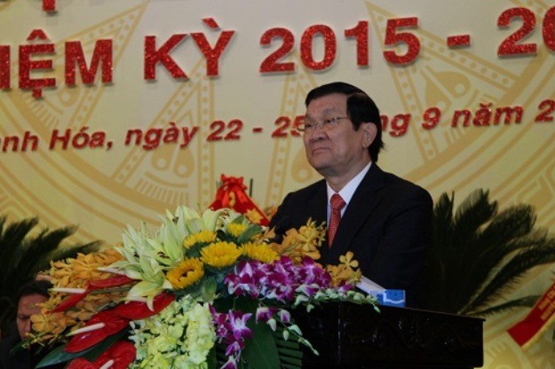 Chủ tịch nước Trương Tân Sang phát biểu chỉ đạo tại Đại hội đại biểu Đảng bộ tỉnh Thanh Hóa