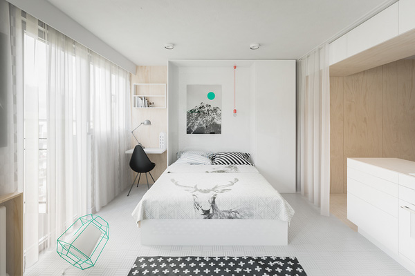 Giường ngủ gấp gọn là giải pháp thông minh tuyệt đối cho những căn hộ nhỏ phải chung đụng không gian nghỉ ngơi với các không gian khác.