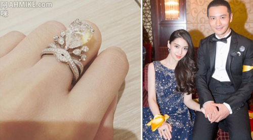 Chiếc nhẫn cưới Huỳnh Hiểu Minh mua tặng Baby khi họ chụp ảnh cưới tại Paris, Pháp.