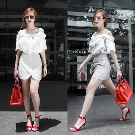 Hoàng Thùy Linh còn sở hữu một chiếc Hermes Birkin màu đỏ để thể hiện đẳng cấp hàng hiệu.