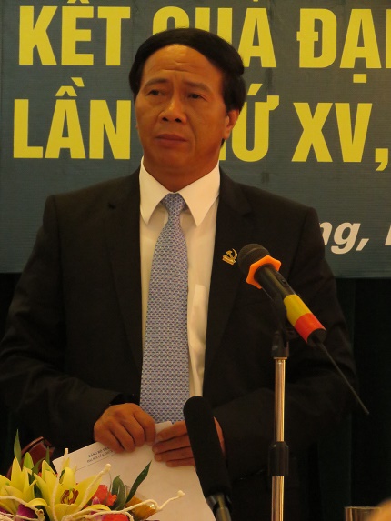 Tân Bí thư thành ủy Hải Phòng, Lê Văn Thành tại buổi họp báo sau Đại hội