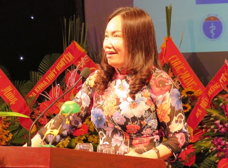 TS Phạm Thu Xanh-Giám đốc Sở Y tế, trưởng BTC hội thi phát biểu khai mạc