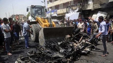 
Hiện trường vụ đánh bom ở Sadr City, Baghdad, Iraq hôm 11/5
