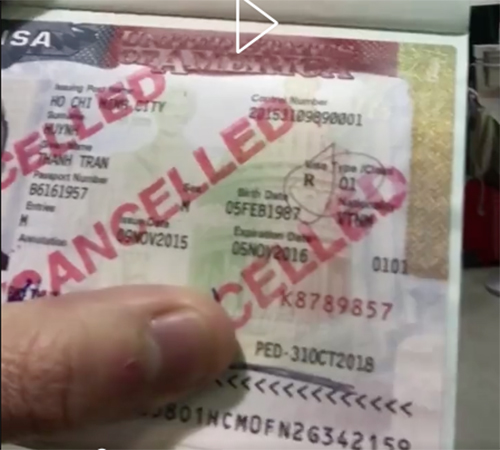 Visa đầu tiên được Trấn Thành đăng tải.