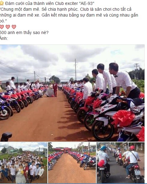 Màn rước dâu độc đáo của cô dâu và chú rể đến từ Bình Phước. Ảnh chụp màn hình.