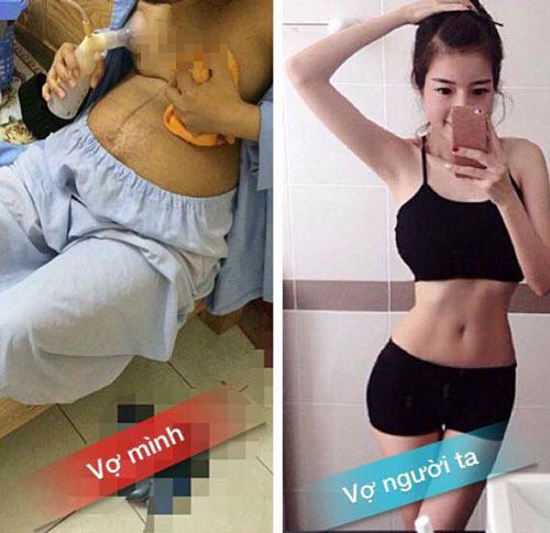 Bức ảnh B&ugrave;i Huệ minh họa cho b&agrave;i viết của m&igrave;nh. Ảnh b&ecirc;n tr&aacute;i Huệ lấy từ bức ảnh một người mẹ post tr&ecirc;n Facebook.